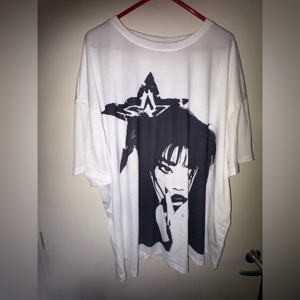 Graphic White T-Shirt with Black Print